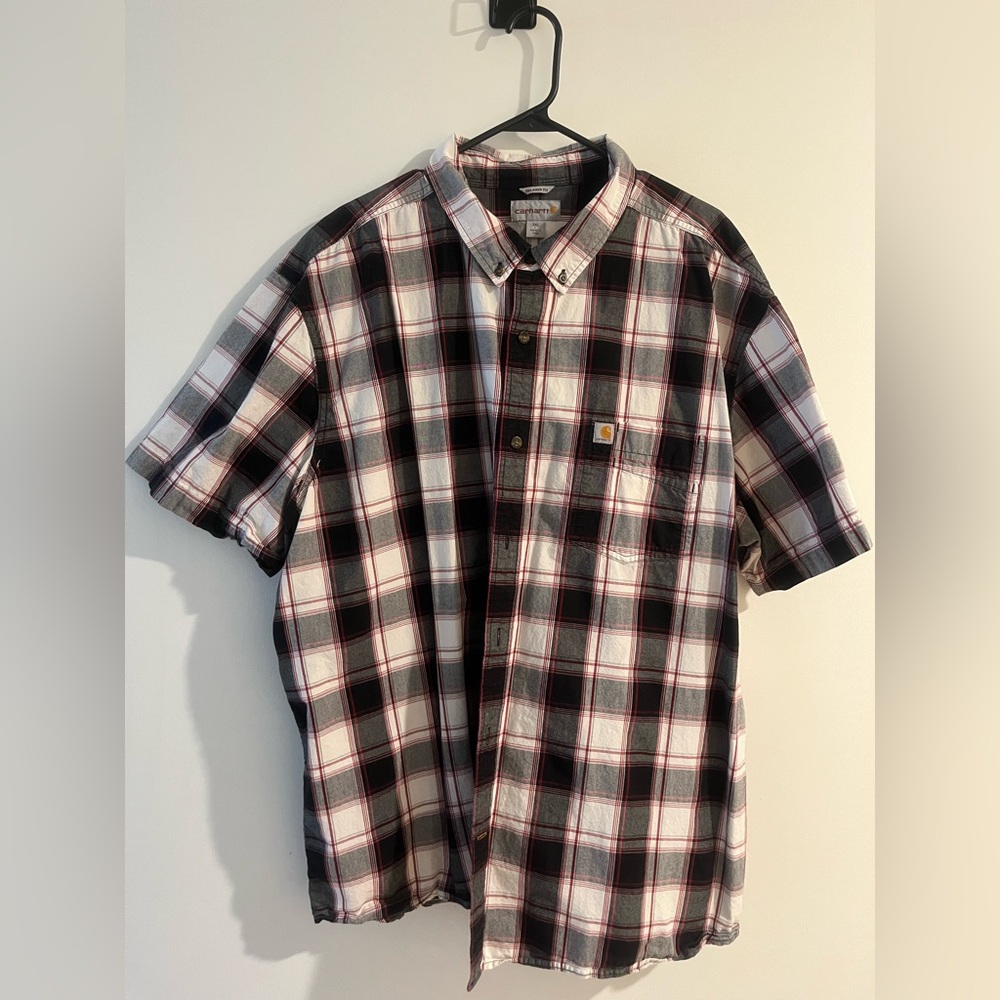 Carhartt Men's Black Plaid Shirt, relaxed fit 3xL